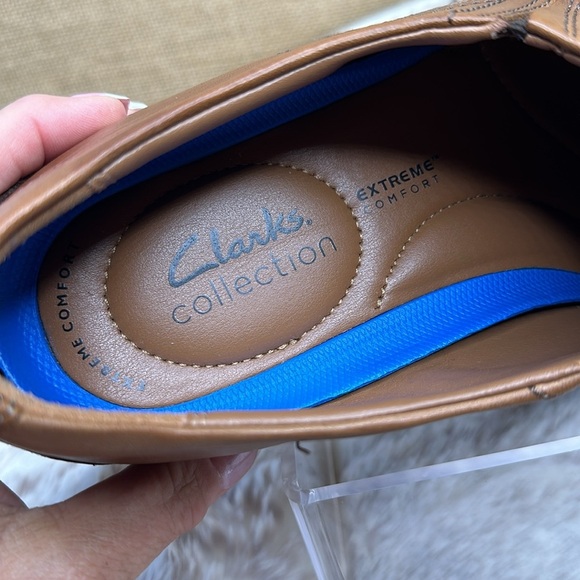 Clarks | Whiddon Step Size 9, Dark Tan Leather Slip On Loafers - Picture 14 of 14